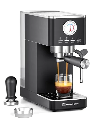 Maestri House Slim espresso machine with milk frother, 20 bar Italian pump