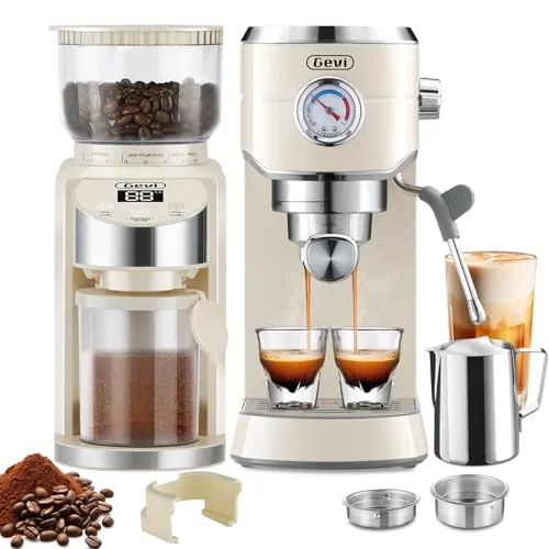 Gevi 20 Bar Espresso Machine with built-in conical burr grinder