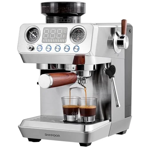 SHARDOR 20 Bar Espresso Machine with Built-In Grinder